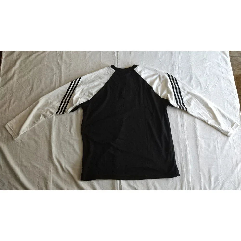 Damaged* Vtg 2005 Adidas 3-Stripe Woven Shirt Men Size L NWT Deadstock Black Wht